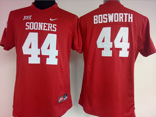 Sooners #44 Brian Bosworth Red Women's Stitched NCAA Jersey